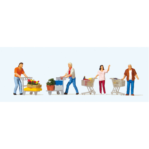 Preiser - Shoppers With Trolleys - 10722