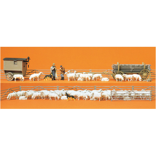 Preiser - Shepherd Flock & Accesories - 13003