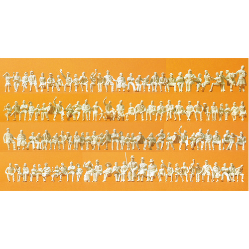 Preiser - Unpainted Seated People - 16328