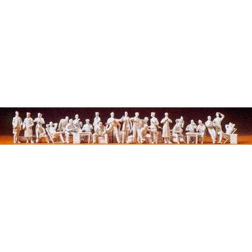 Preiser - Unpaint.Luftwaffe Pilots & Grnd Crew - 16502