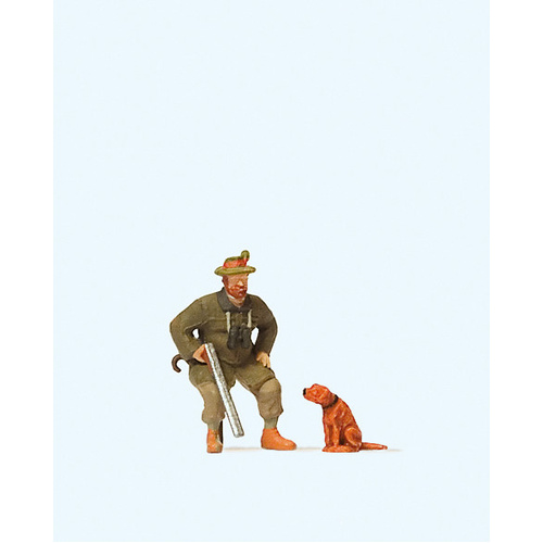 Preiser - Seated Hunter And Dog - 28129
