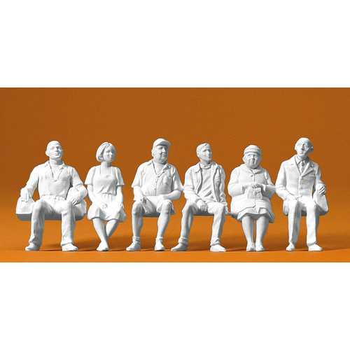 Preiser - G 6 Seated People Unpainted - 45183