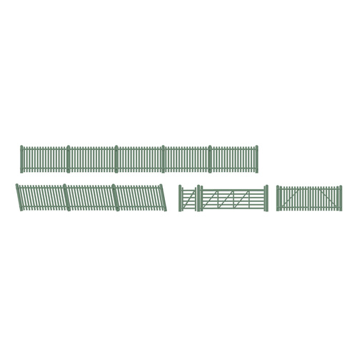 OO Picket Fence/Gates/Ramps-Green