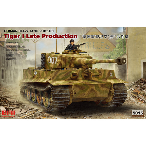 Ryefield - 1/35 Tiger I late production w/workable track links Plastic Model Kit