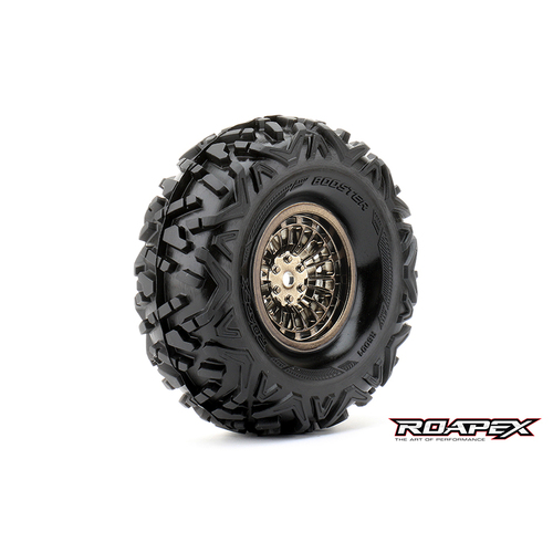 Roapex - 1/10 Booster Crawler Rim and Tyre 1.9" Black Chrome