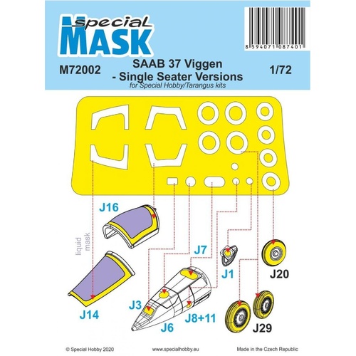 Special Hobby 1/72 SAAB 37 Viggen Single Seater Mask
