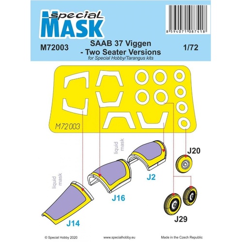 Special Hobby 1/72 SAAB 37 Viggen Two Seater Mask