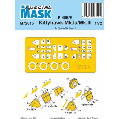Special Hobby 1/72 P-40E/K/Kittyhawk Mk.Ia/Mk.III Mask