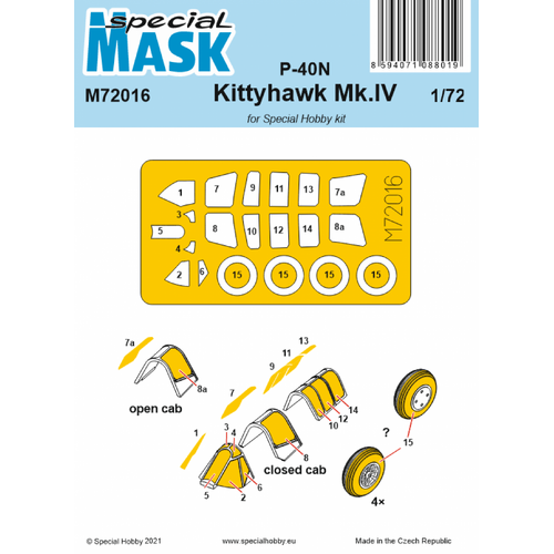 Special Hobby 1/72 P-40N/Kittyhawk Mk.IV Mask