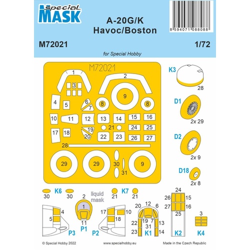Special Hobby 1/72 A-20G/K Havoc/Boston  MASK