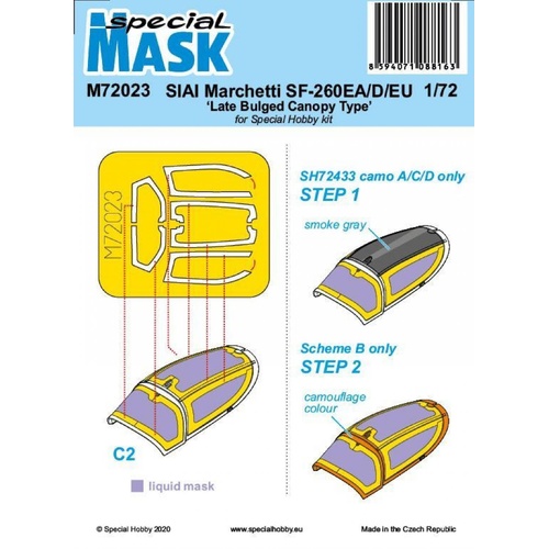Special Hobby 1/72 SIAI-Marchetti SF-260EA/D/EU ‘Late Bulged Canopy Type’ Mask