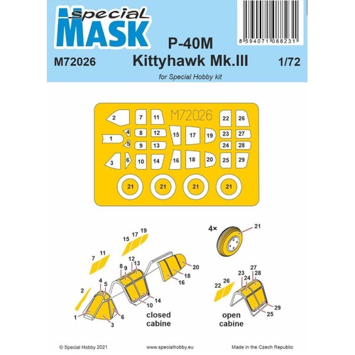 Special Hobby 1/72 P-40M Warhawk/Kittyhawk Mk.III MASK