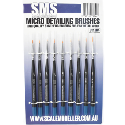 SMS - Micro Detailing Brush Set (Synthetic) 9 Pce - BSET04