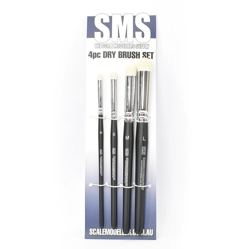 SMS - Dry Brush Set (Synthetic) - 4 Pce - BSET05