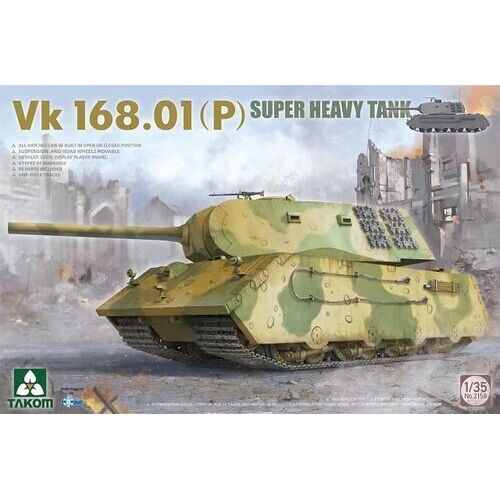 Takom - 1/35 Vk 168.01(P) Super Heavy Tank Plastic Model Kit [2158]