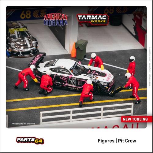 Tarmac Works - 1/64 Figures Set Pit Crew Red - TW64F-007-RED