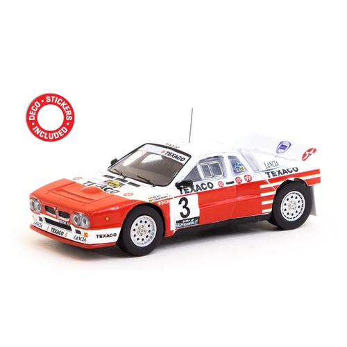 Tarmac Works - 1/64 Lancia 037 Rally - Rally Van Haspengouw 1985 Winner - With Opening Rear Bonnet and Painted Engine. - TW64P-TL002-85RVH03