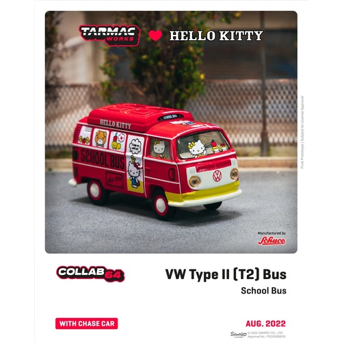 Tarmac Works - 1/64 Hello Kitty VW Type II (T2)  Bus - TW64S-010-HK