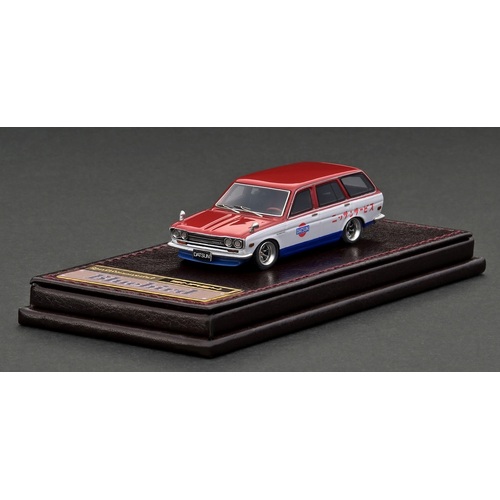 Tarmac Works - 1/64 Red/Wht/Blu Datsun Bluebird 510 Wagon Resin - TWIG2882