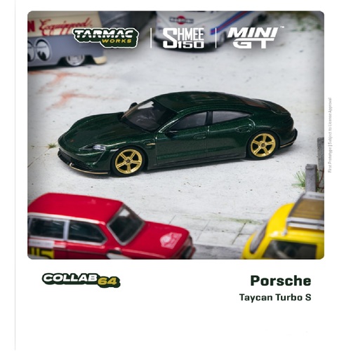 Tarmac Works - 1/64 Porsche Taycan Turbo S - Midnight Green - TWMGT00274-R