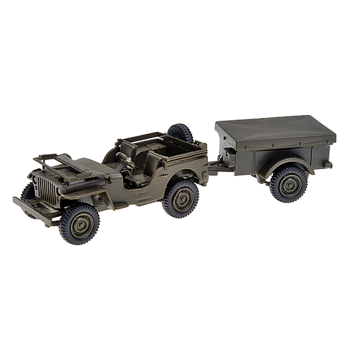 Walthers - HO Jeep With Covered Trailer US Army