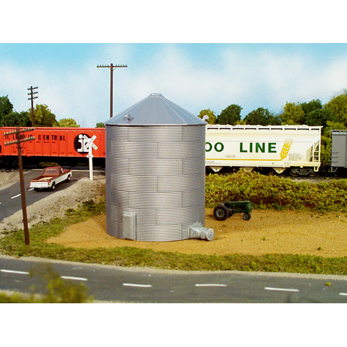 Rix Products - HO Cornerstone HO Grain Bin 33ft Corrugated