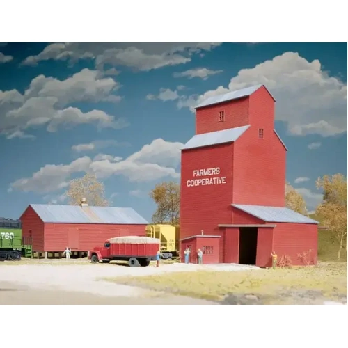 Walthers - HO Cornerstone Kit Grain Elev.Farmers Co-Op