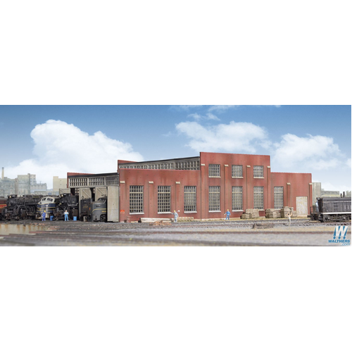 Walthers - N Cornerstone Kit Modern 3 Stall Roundhouse