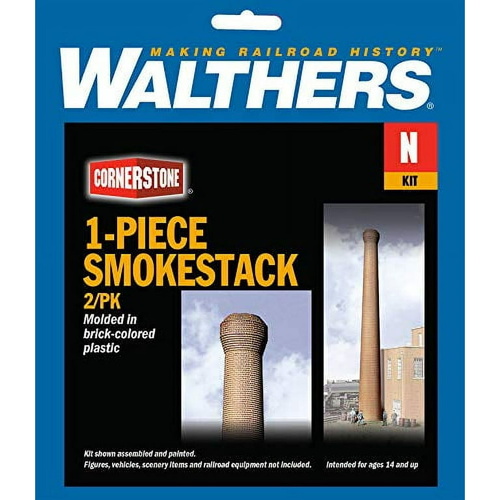 Walthers - N Cornerstone Kit One piece Smokestack (2)