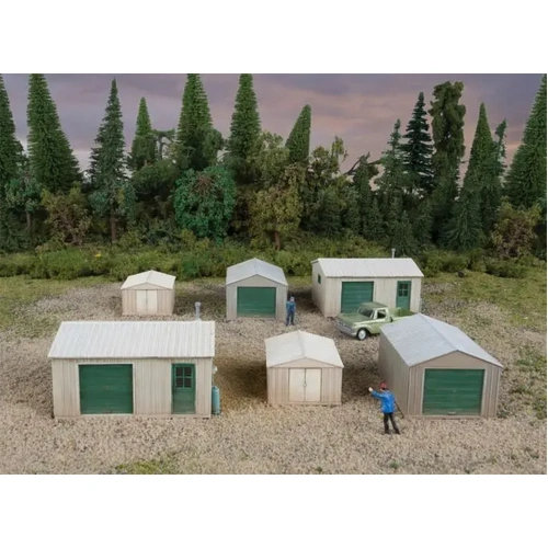 Walthers - HO Metal Yard Sheds 3 Styles x 2 each