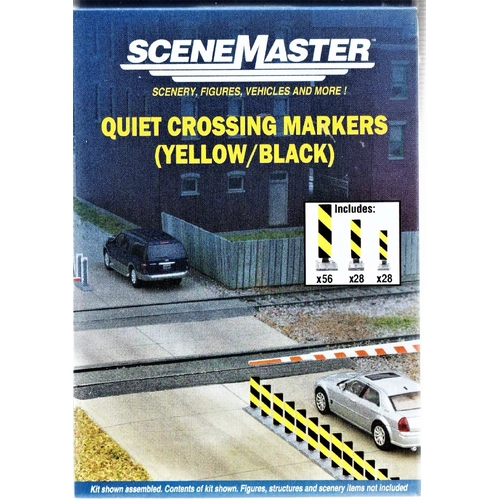 Walthers - HO Quiet Xing Lane Markers Ylw/Blk